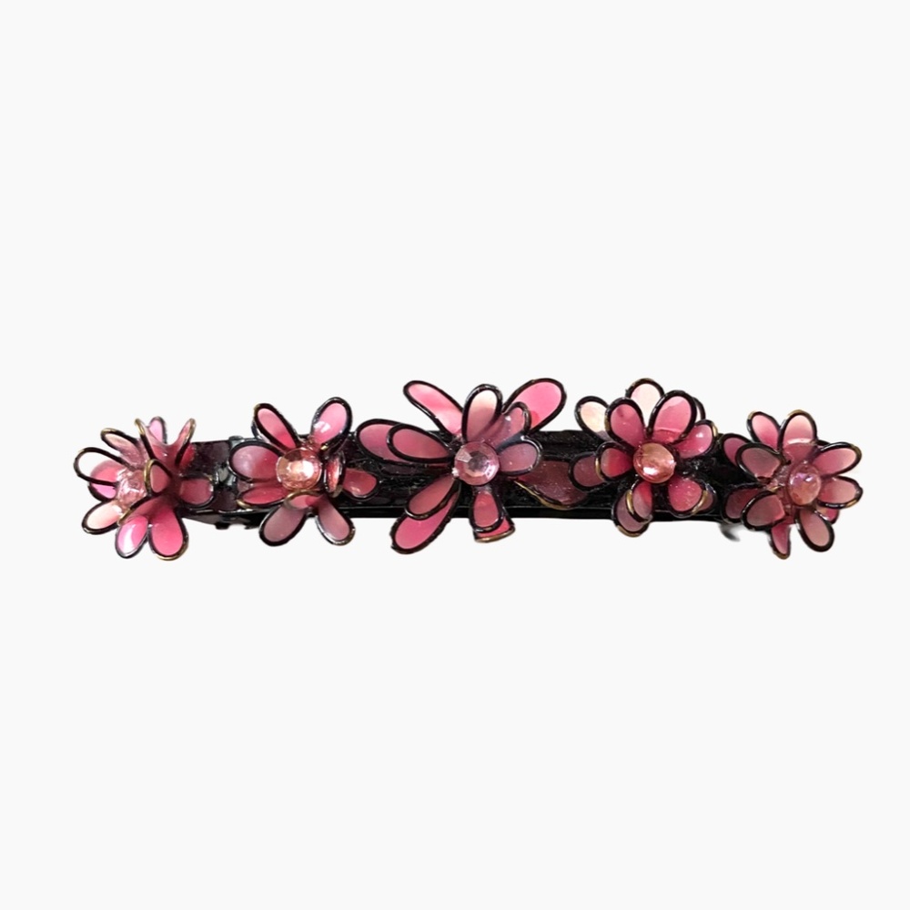 Floral & Crystal Design Barrette